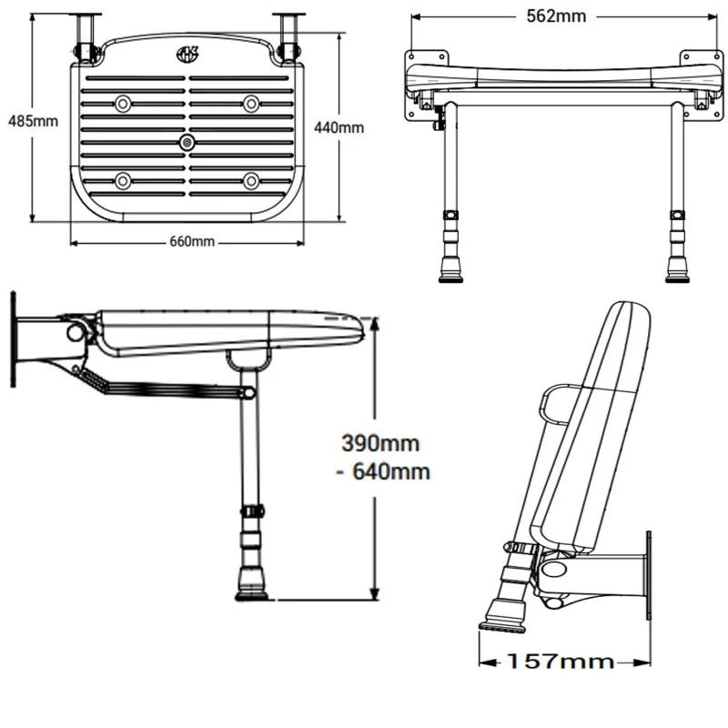 Technical drawing of a vehicle grille with dimensions