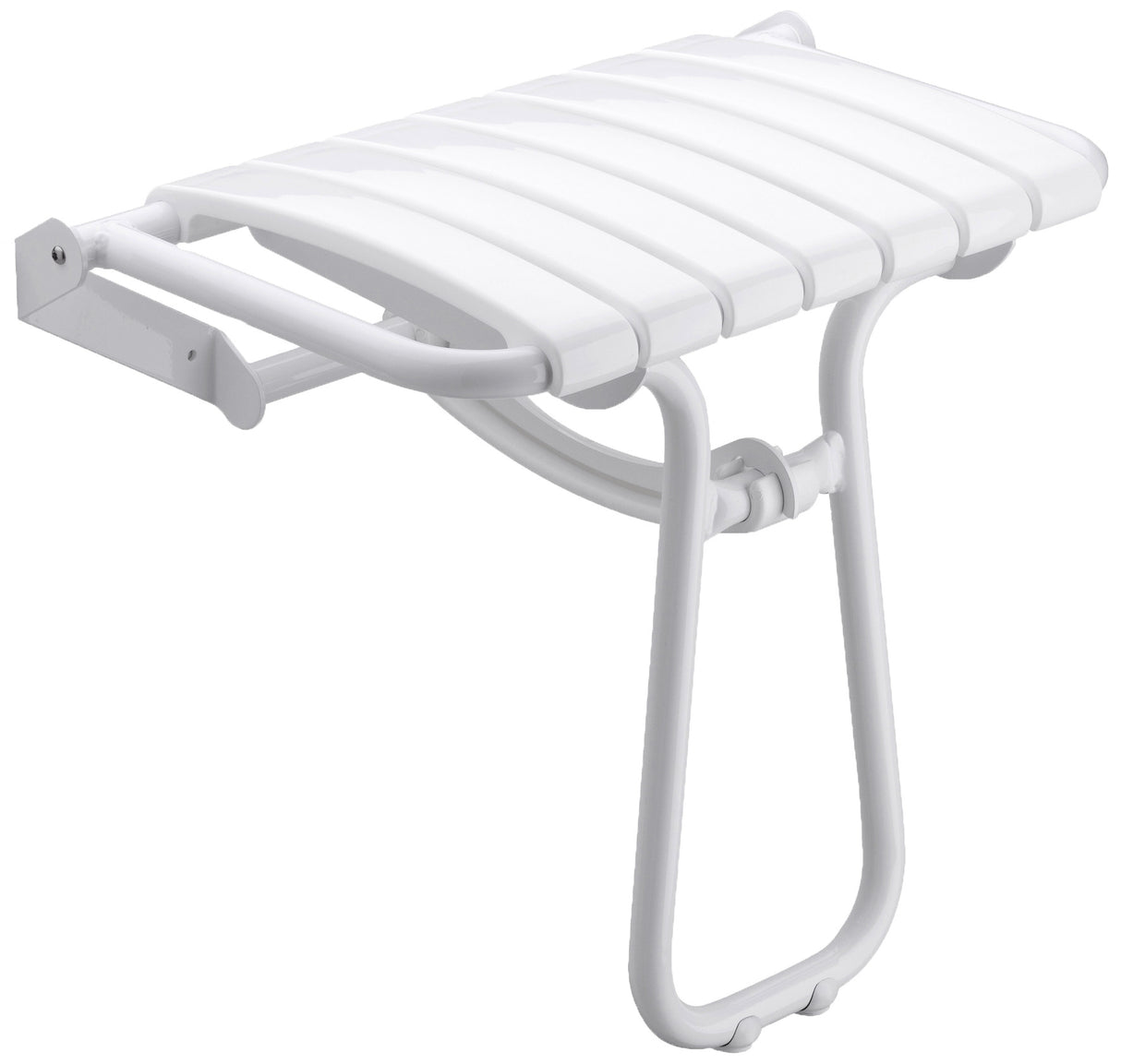 White shower seat