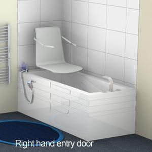 AKW Shakerley Assistive Bath with Seat Lift - 1690x690mm LH - Adaptation Supplies
