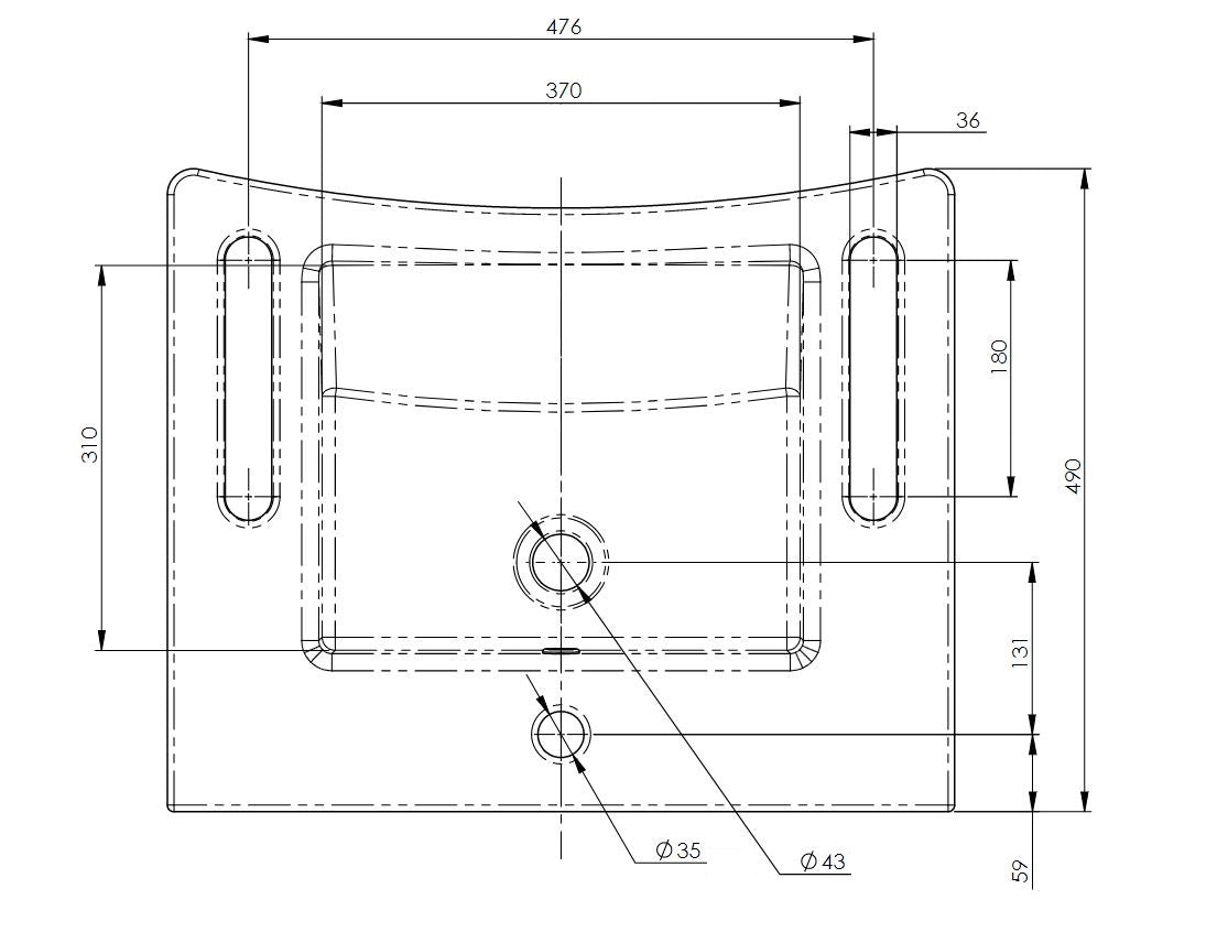 AKW Onyx Ergonomic Wash Basin Only