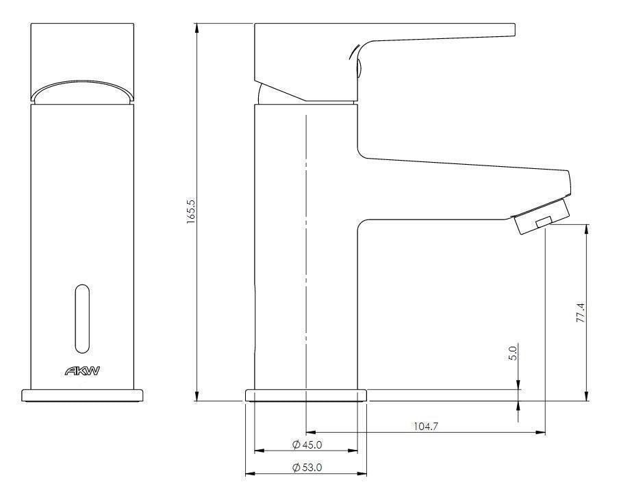 AKW Monobloc Spray Mixer Tap - Polished Chrome Finish - Adaptation Supplies