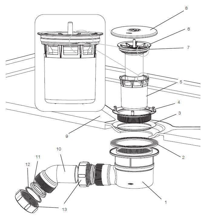 AKW 90mm Dia Gravity Waste suited for Low Profile and Mullen - Adaptation Supplies