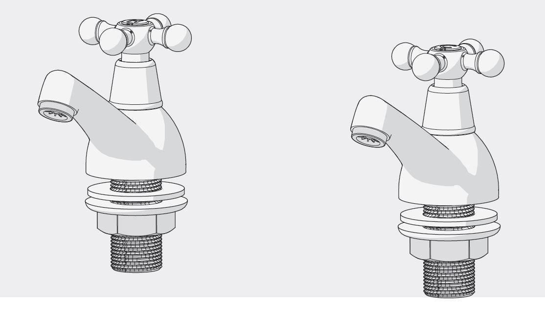 AKW Cross Head Bath Taps (pair) - Adaptation Supplies