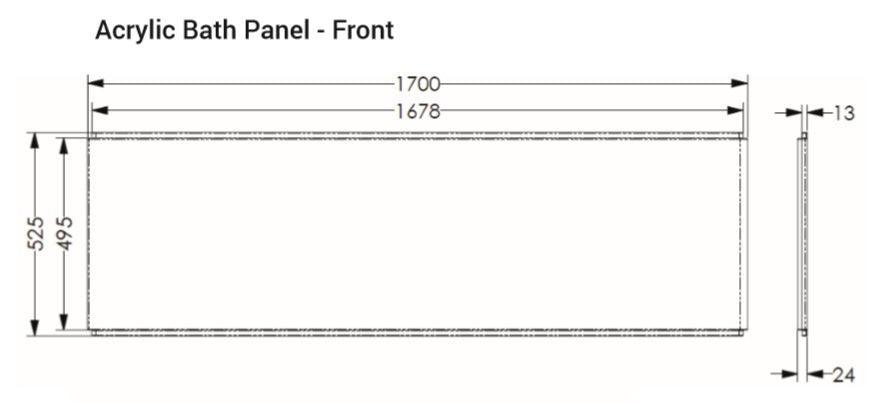 AKW Acrylic Bath Panel Single Skin 1700mm - Adaptation Supplies