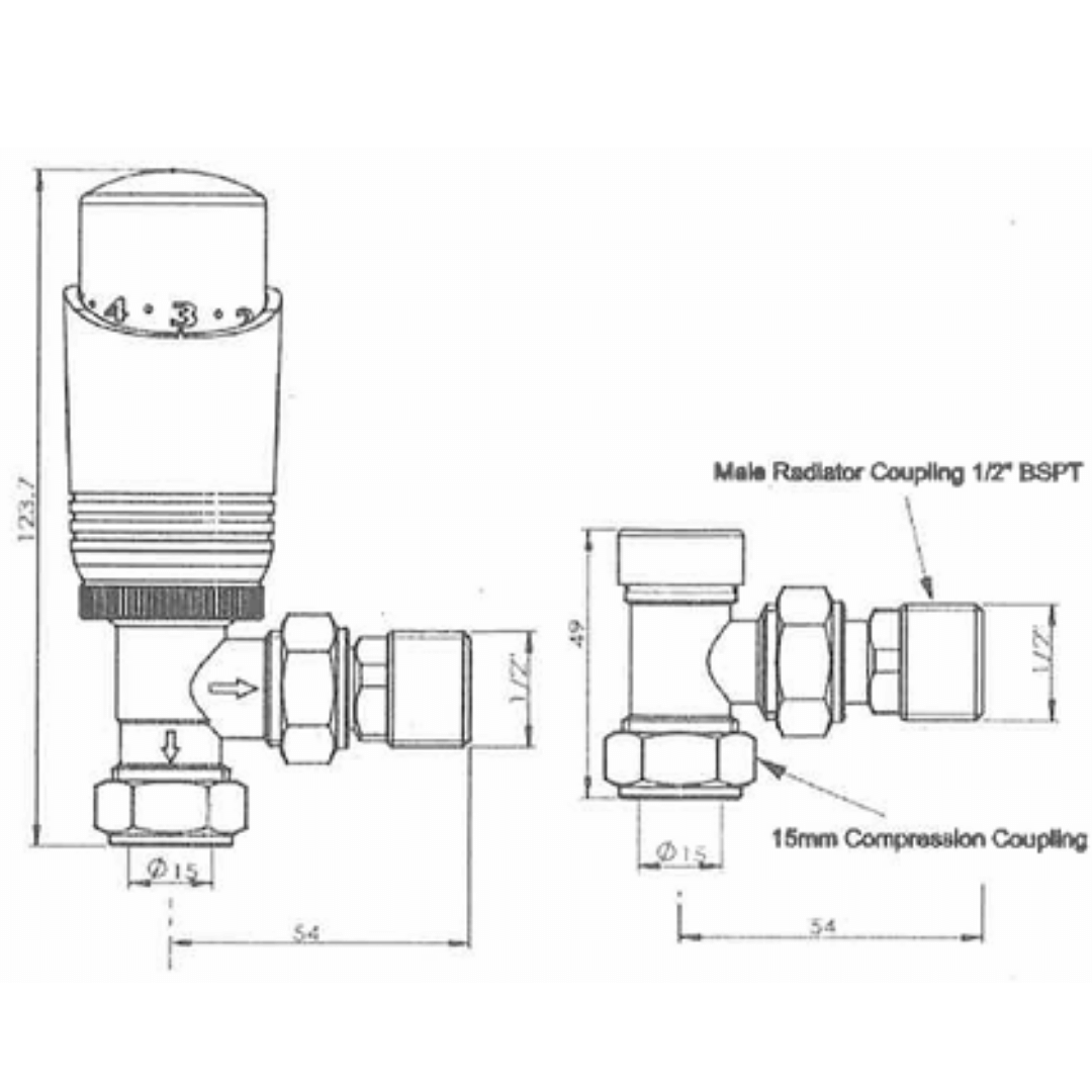 Kartell K-Design Thermostatic Radiator Valve Twin Pack