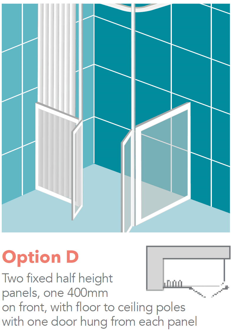 Impey Elevate Half Height Shower Doors Option D