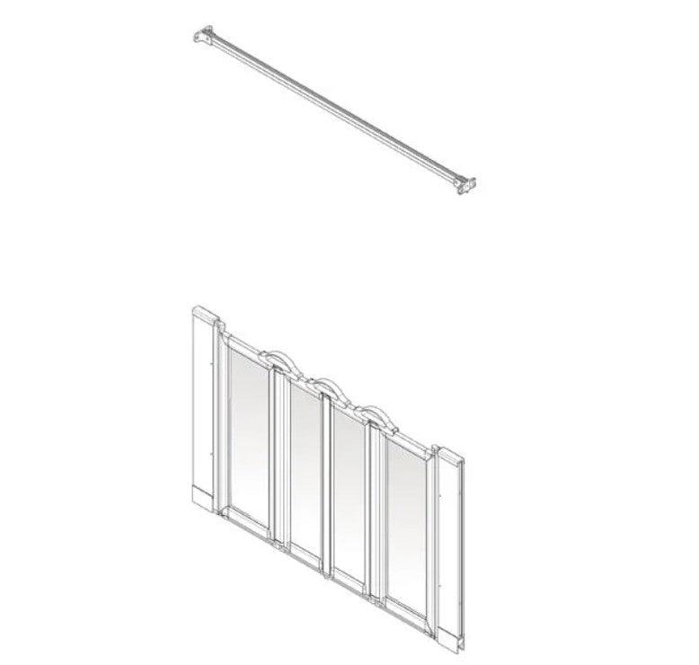 AKW Option NW Half Height Shower Screens 750mm Care Screens