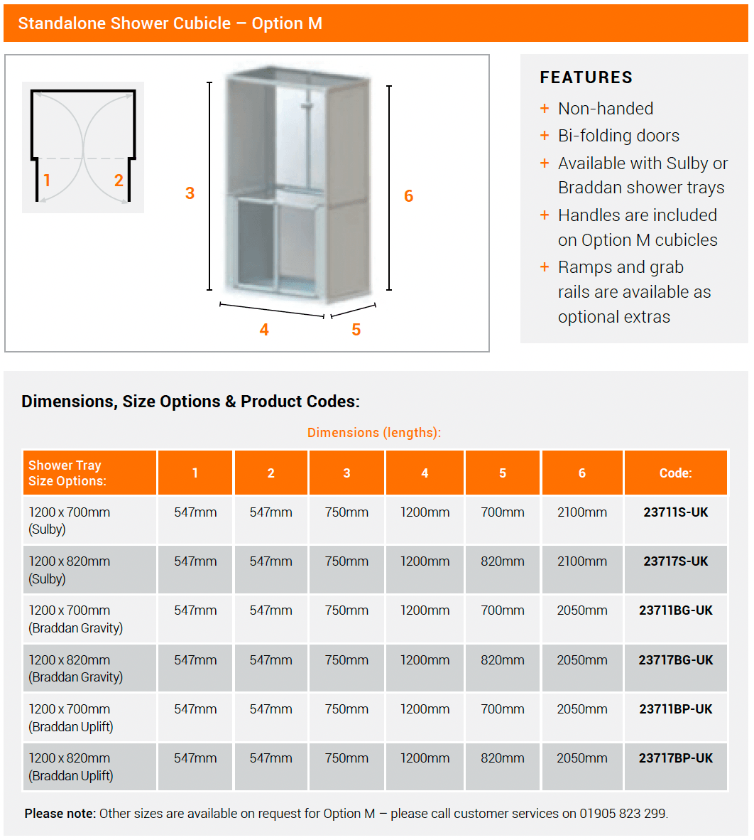 AKW Standalone Shower Cubicle Option M