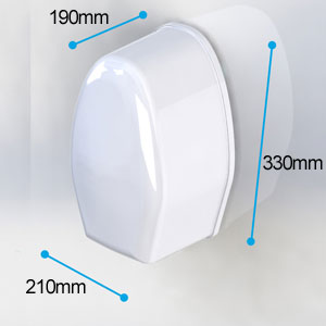 Shower pump dimensions with real product showing