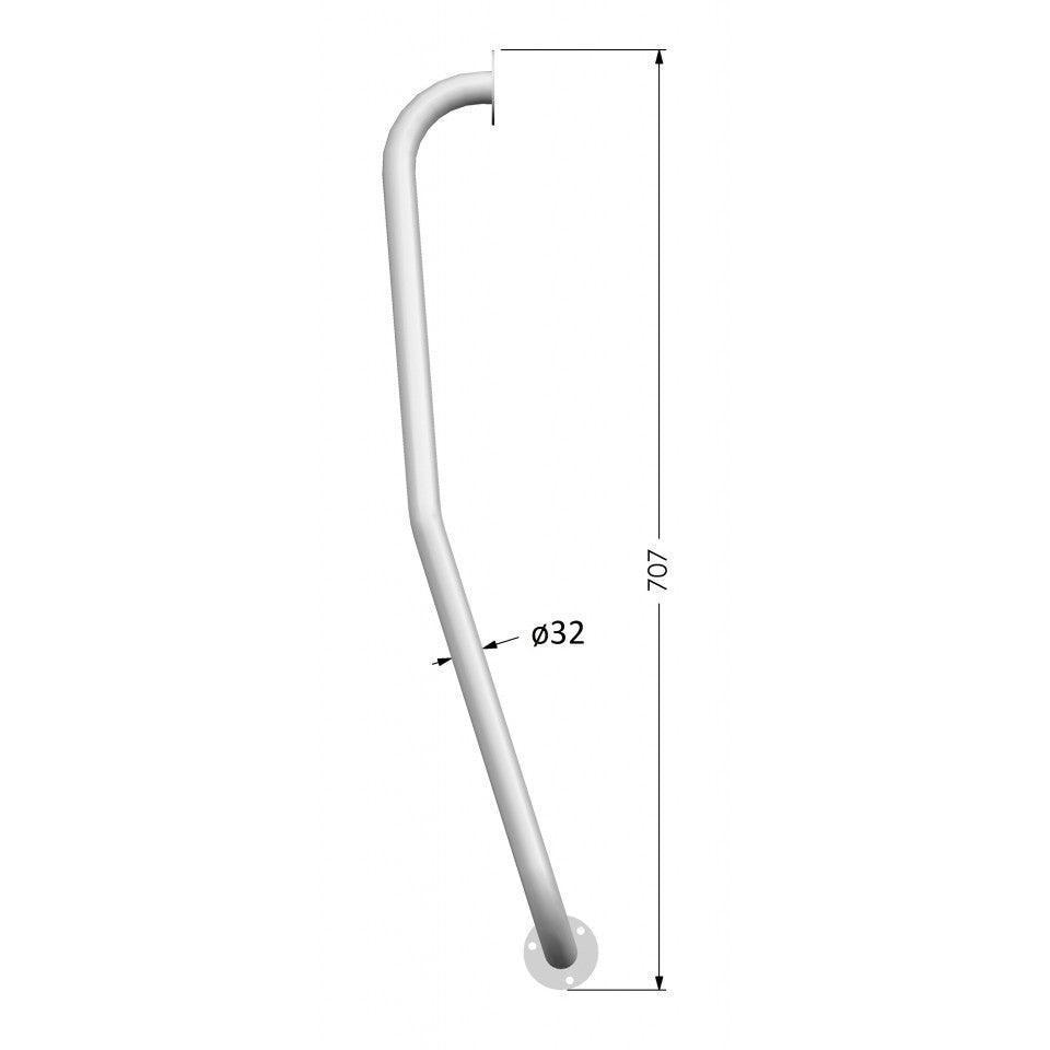 AKW White Powder Coated 32mm Diameter Steel Newel Rail - Adaptation Supplies