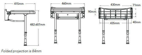 AKW Series 2000 Shower Seats - Adaptation Supplies Ltd