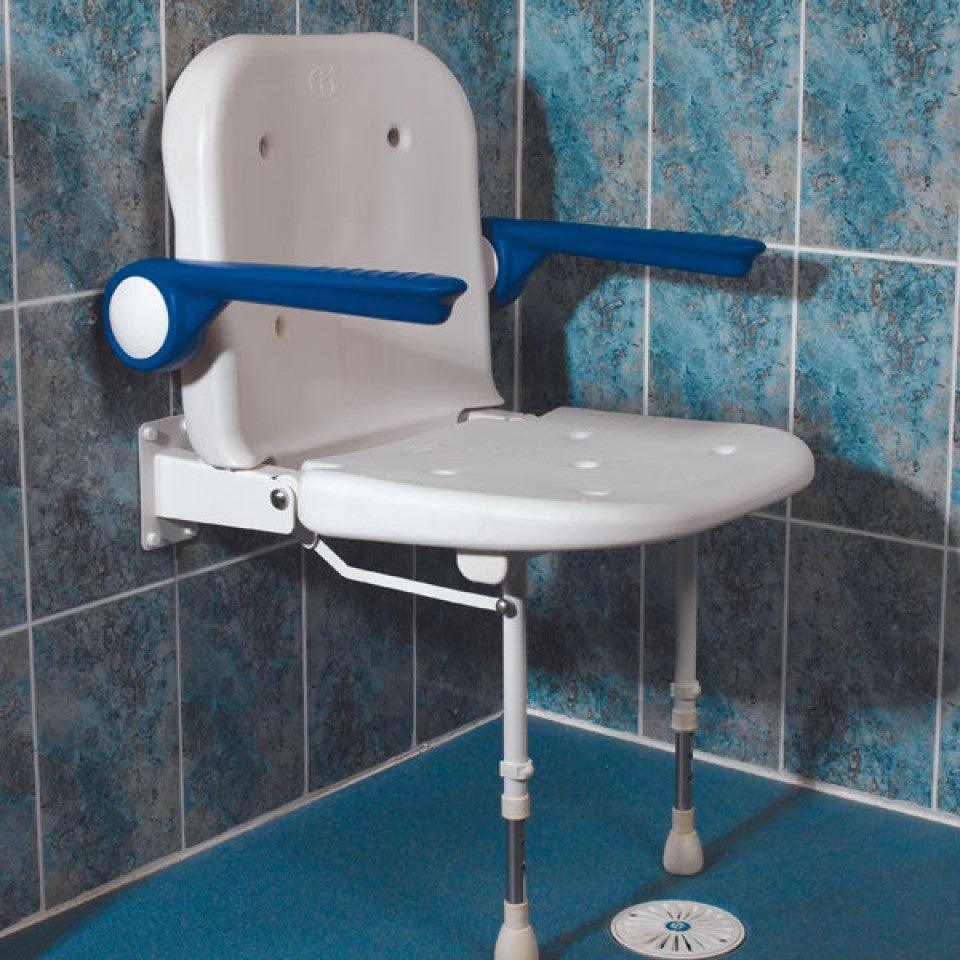 AKW 4000 Series Shower Seat, Unpadded Seat & Back, Padded Arms - Adaptation Supplies