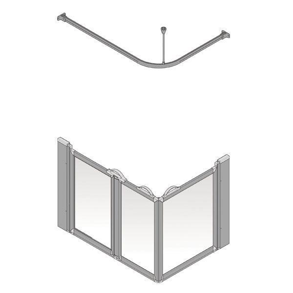 AKW Option A Half Height Shower Screens Silverdale Clear - Adaptation Supplies