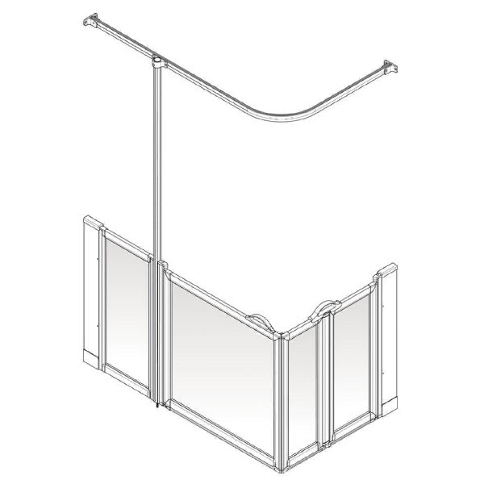 AKW Option BW Half Height Shower Screens, Care Screens - Adaptation Supplies