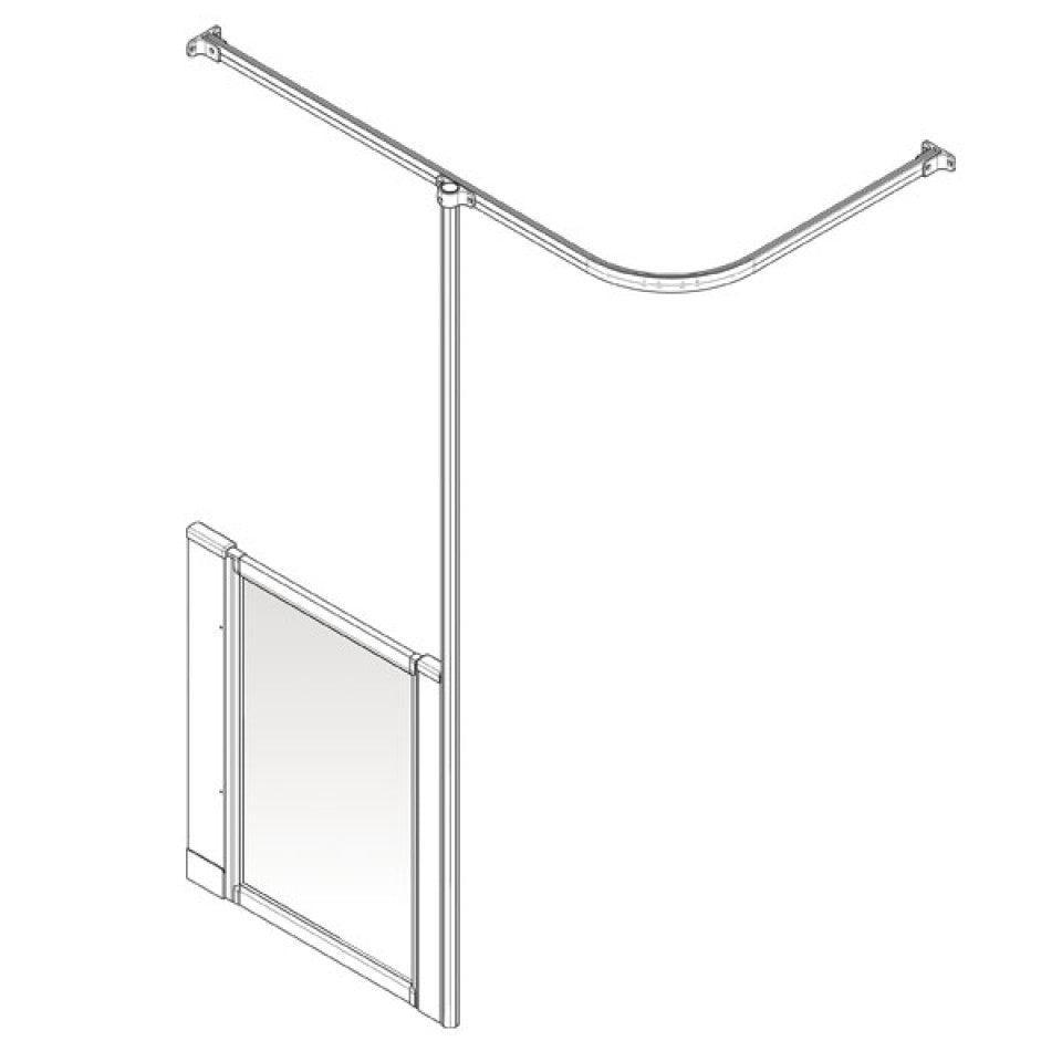 AKW Option H Half Height Shower Screen, Care Screen - Adaptation Supplies