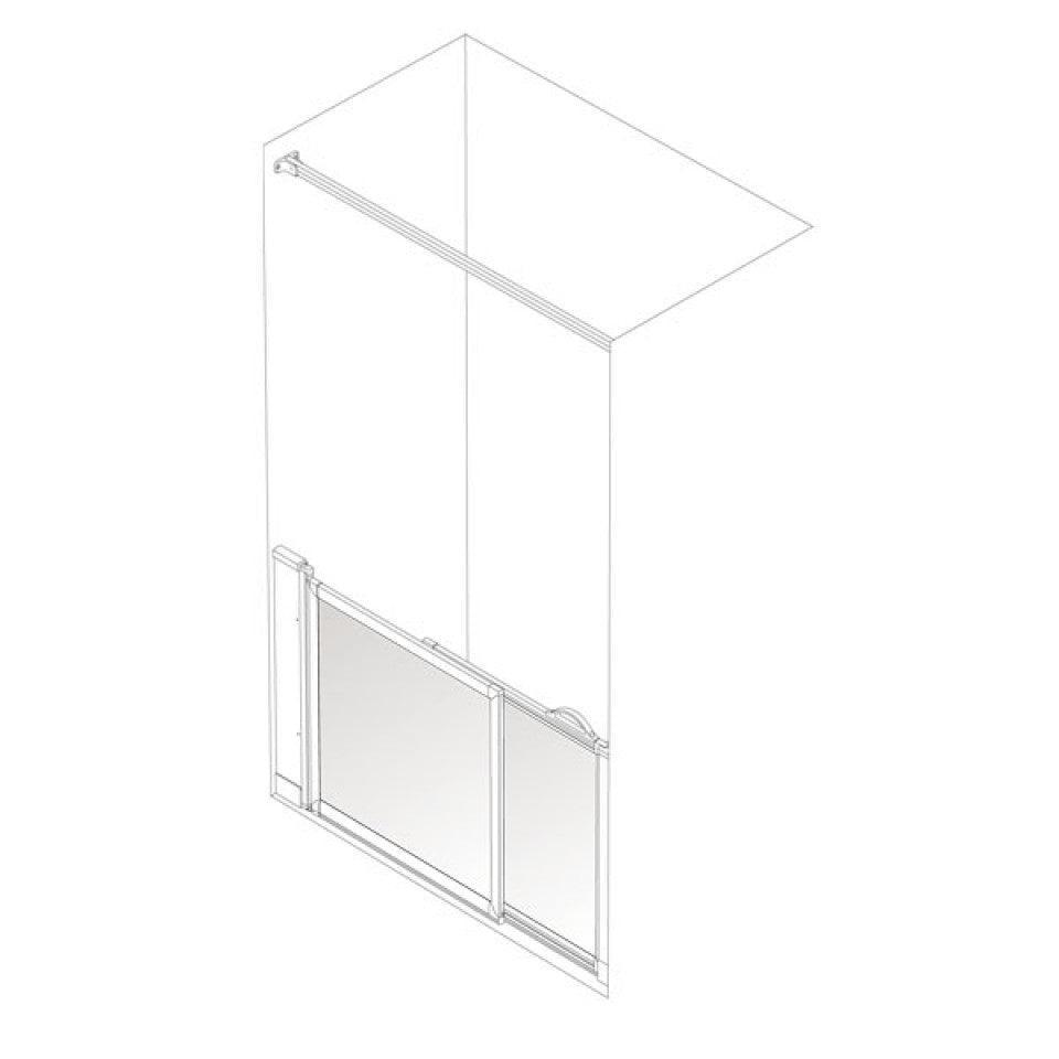 AKW Option SM Sliding Door Half Height Shower Screens 750mm Care Screens - Adaptation Supplies