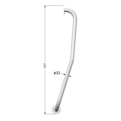 AKW White Powder Coated 32mm Diameter Steel Newel Rail - Adaptation Supplies