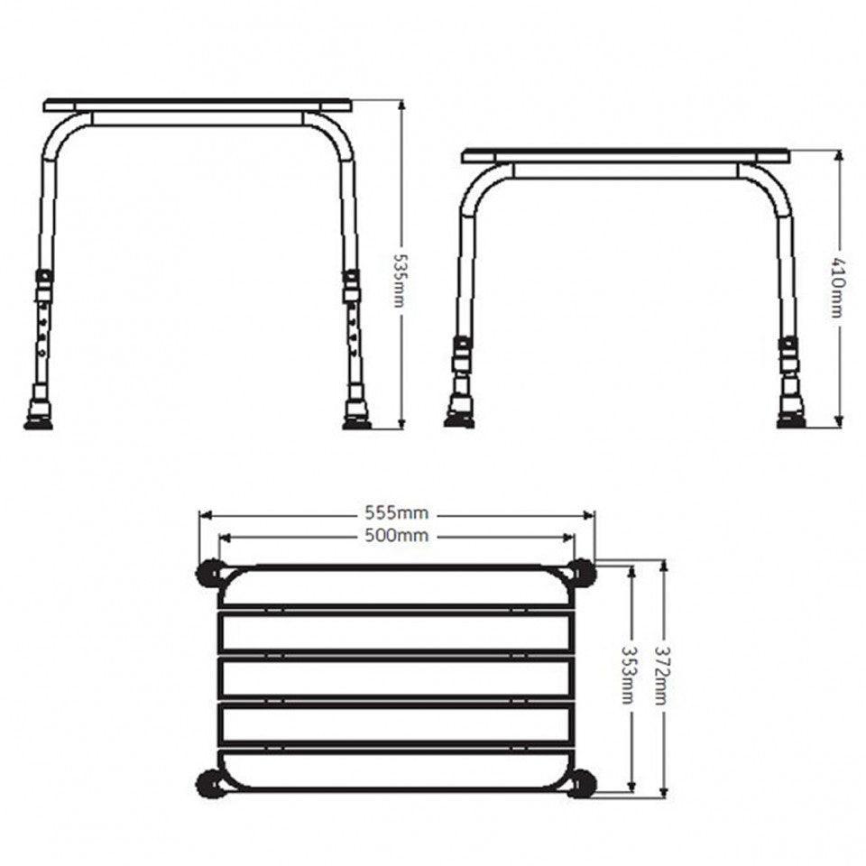 AKW Wooden Shower Stool - Adaptation Supplies