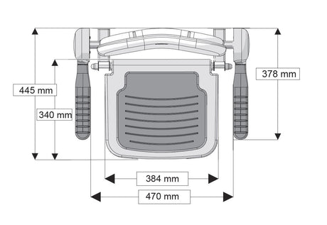 AKW Series 1000 Standard Padded Fold-Up Shower Seat with Back & Arms - Adaptation Supplies