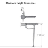 max height dimensions of shower chair