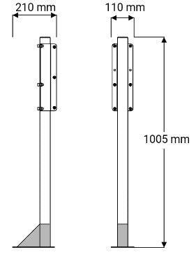 AKW Free Standing Pillar for Fold Up Rail - Adaptation Supplies