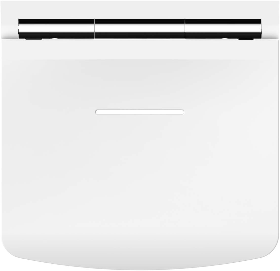 White electronic device with a black top on a white background