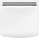 White electronic device with a black top on a white background