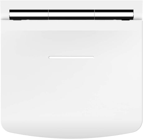 White electronic device with a black top on a white background