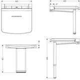 Technical drawing of a bathroom vanity with dimensions