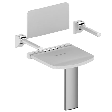 AKW Onyx Shower Seat (Adjustable Leg) with Back and Arms - White - Adaptation Supplies