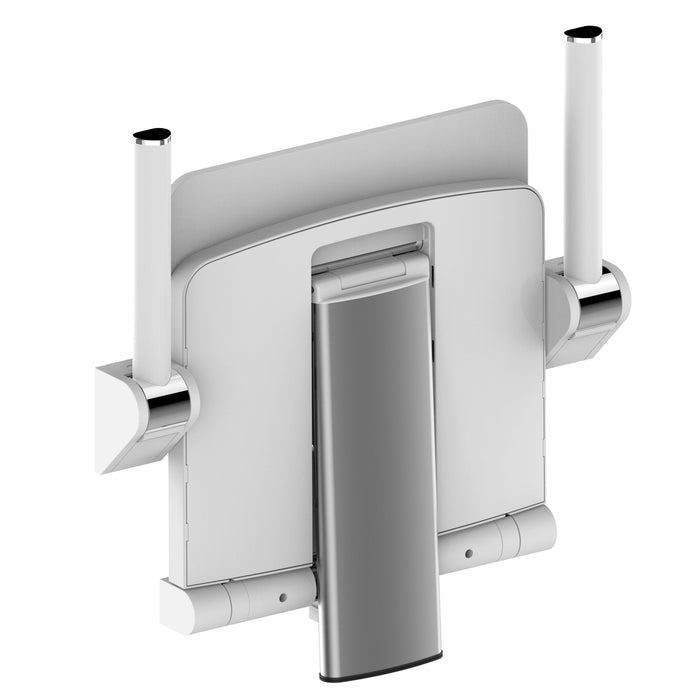 AKW Onyx Compact Shower Seat with Back and Arms - White