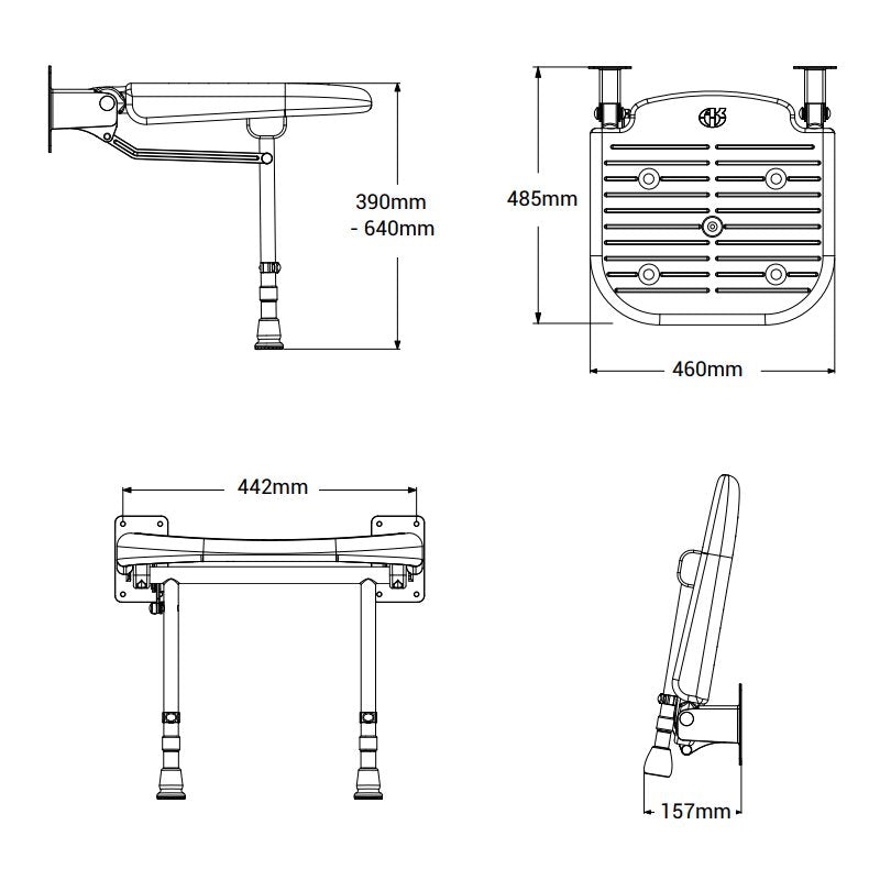 Technical drawing of a metal bracket with dimensions labeled
