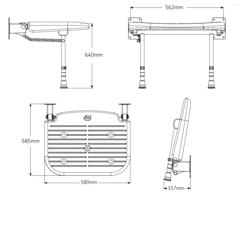 Technical drawing of a mechanical component with dimensions