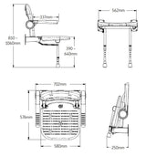 dimensions showing height and width