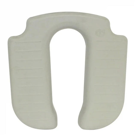 Beige U-shaped neck pillow on a white background