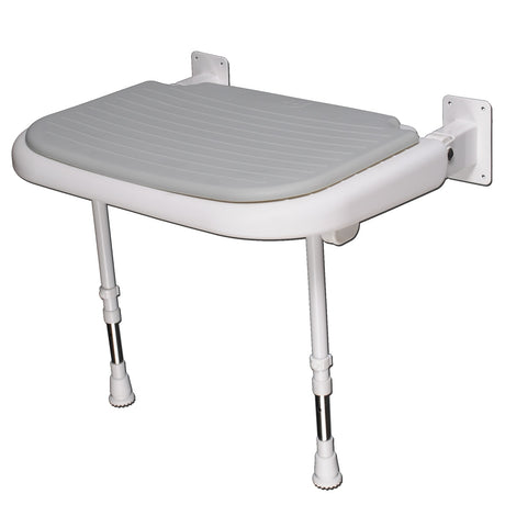 grey shower seat with white background