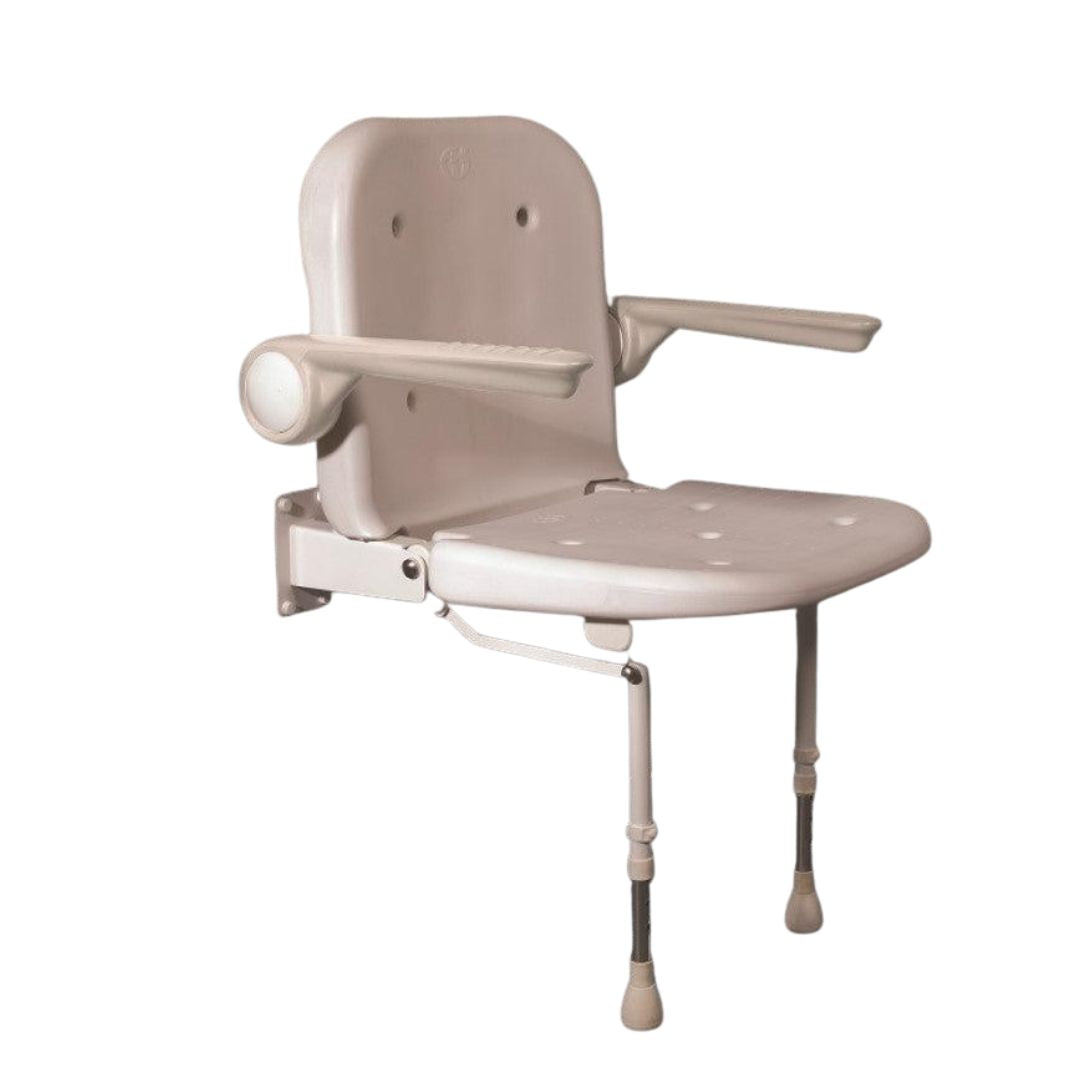 AKW 4000 Series Shower Seat, Unpadded Seat & Back, Padded Arms