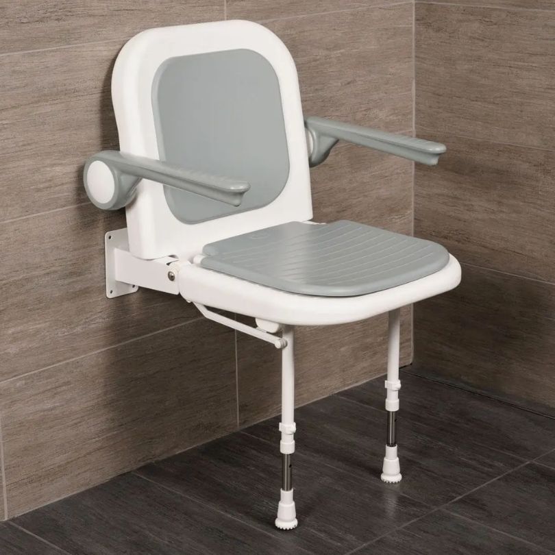AKW 4000 Series Standard Shower Seat with Back and Arms - Padded