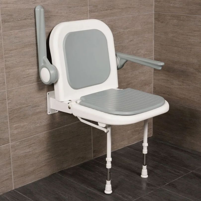 AKW 4000 Series Standard Shower Seat with Back and Arms - Padded