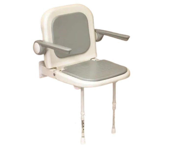 AKW 4000 Series Extra Wide Fold Up Padded Shower Seat With Arms