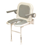 AKW 4000 Series Standard Horseshoe Fold Down Shower Seat with Back and Arms