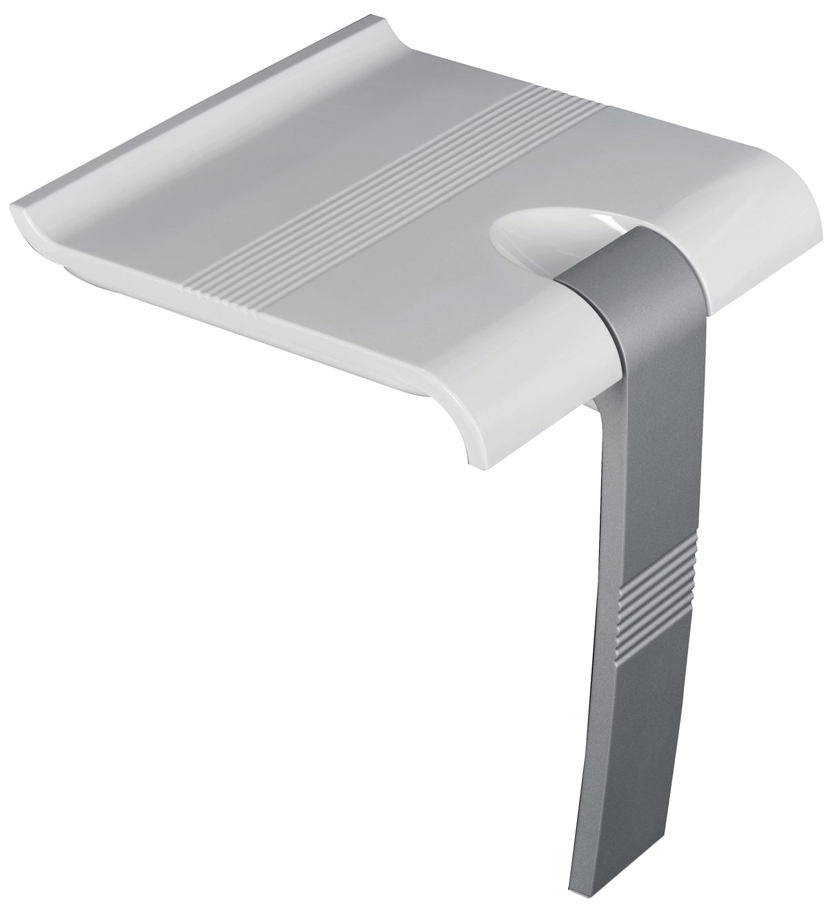 Modern bathroom faucet with a white and gray design on a white background