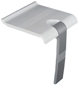 Modern bathroom faucet with a white and gray design on a white background