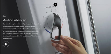 Hand holding a digital thermometer with text overlay on a blurred background