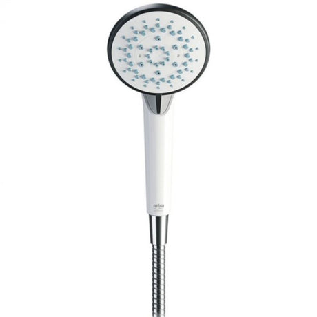 close up of a shower head on a white background