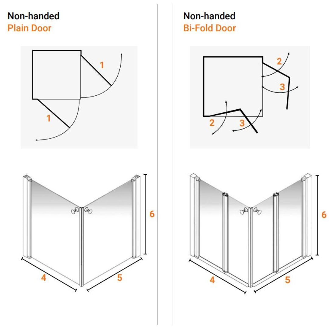AKW Larenco Corner Half Height Shower Door