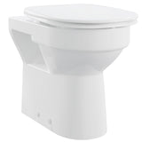 White toilet bowl with closed lid on a white background