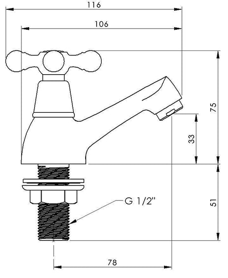 AKW Cross Head Basin Taps (Pair) - Adaptation Supplies