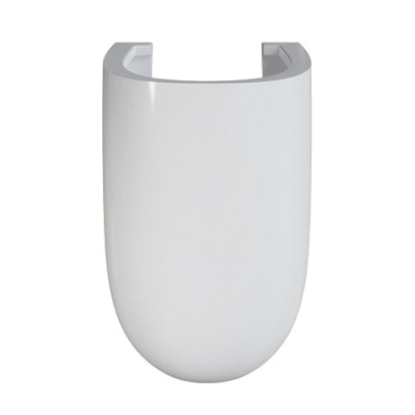 A semi pedestal with a curved, U-shaped design, shown against a plain white background.