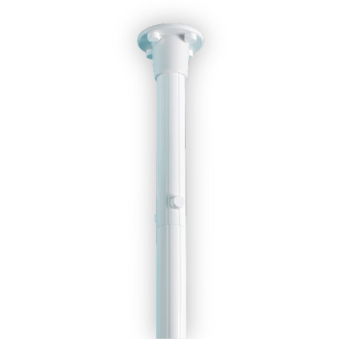 A white pole with a circular top cap, shown against a plain white background.